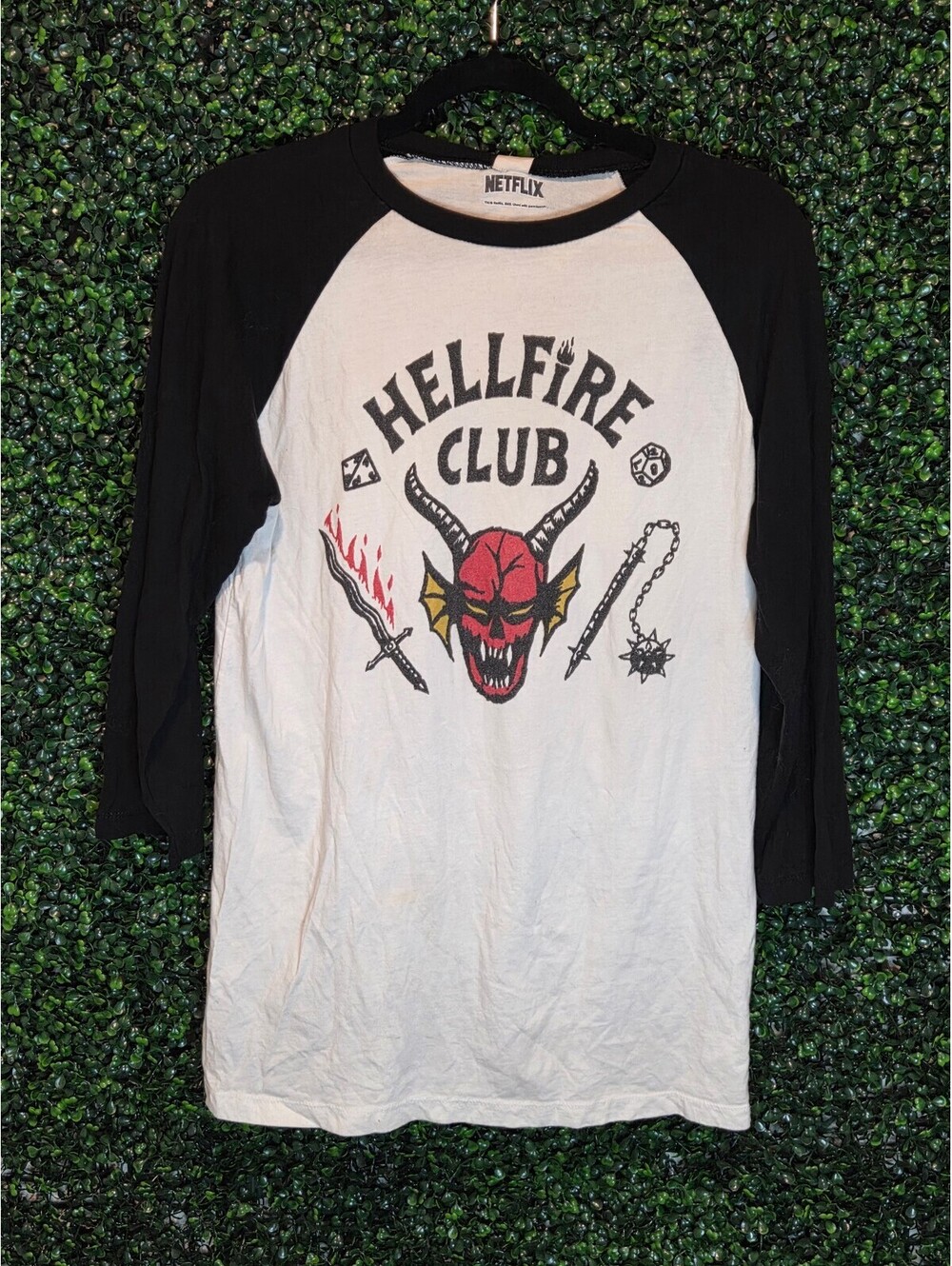 Netflix Hellfire Club Graphic Raglan T-Shirt Medium